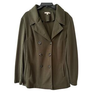 41 Hawthorn Londyn Knit Double Breasted Blazer Jacket Olive Green Size XL